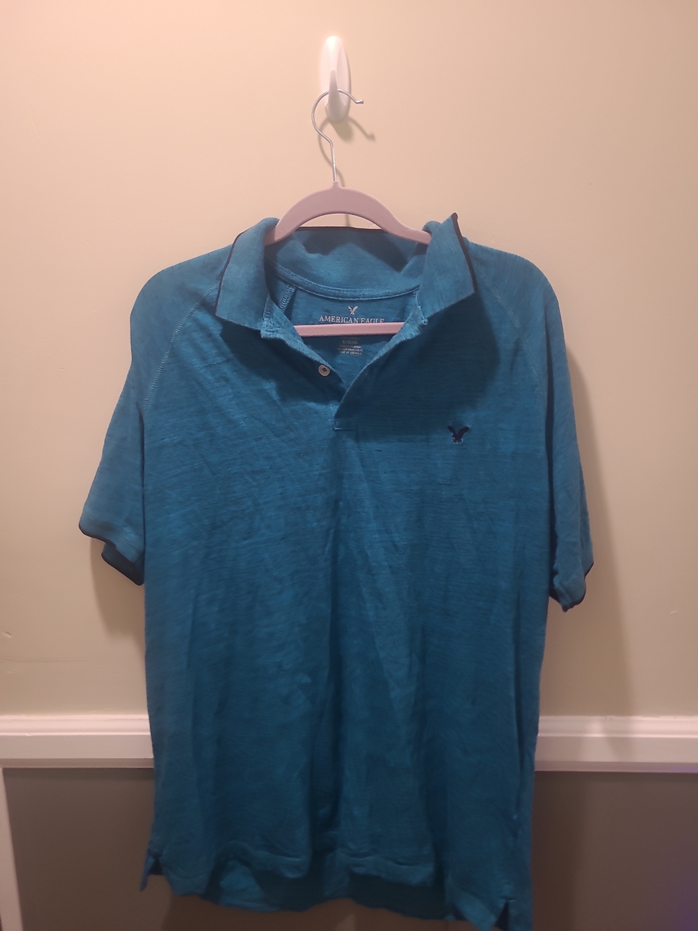 American Eagle Mens XL Classic Fit Polo S/S Turquoise